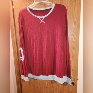 💓3/$10 Women's XL Long Sleeve Red Sleep Top